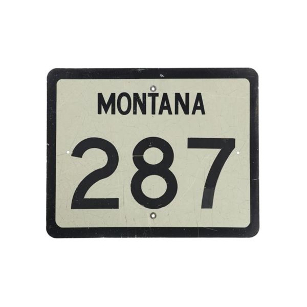 Montana Highway 287 Road Sign c. 1974