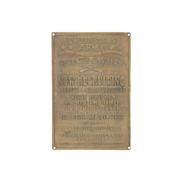 United States Army 7th Cavalry Brass Novelty Sign