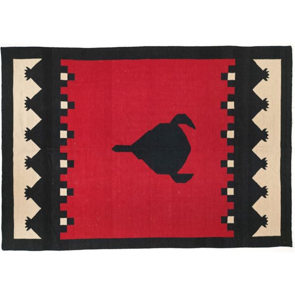 Southwestern Buffalo Skull Teepee LARGE Area Rug