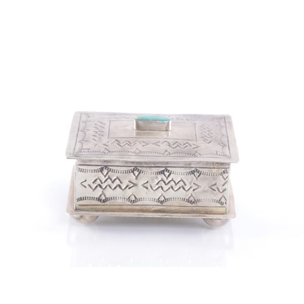 Navajo Style J. Alexander Turquoise Silver Box