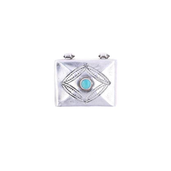 Navajo Vintage Pawn Sterling Silver Pillbox c1960s