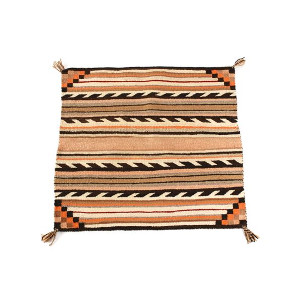 Ca. 1950's Navajo Banded Saddle Blanket Rug