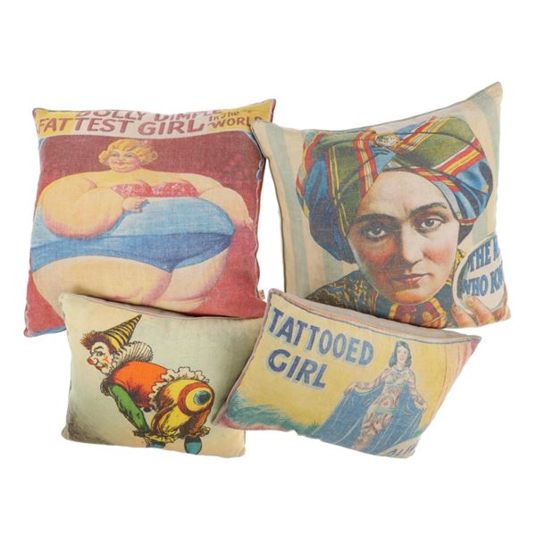 Ca. 1950's Circus Advertisement Wrapped Pillows