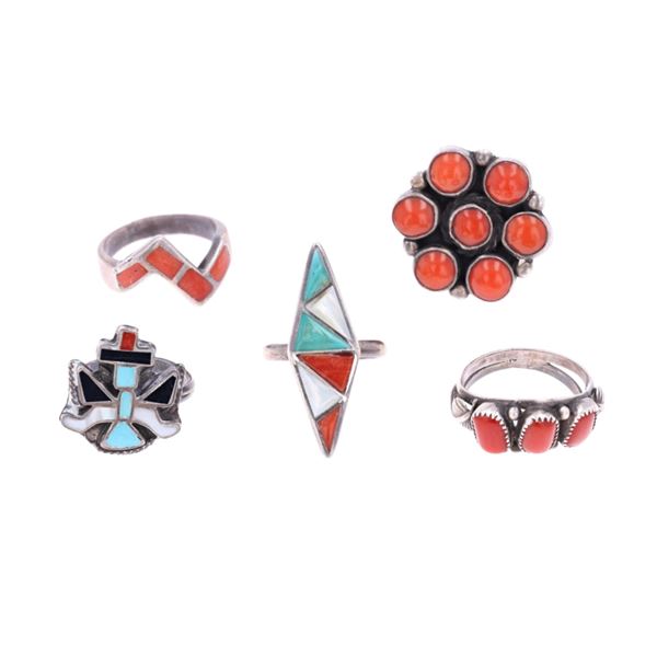 Navajo & Zuni Silver Multi Stone Ring Collection