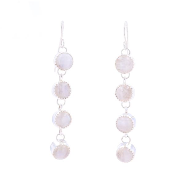 Navajo Sterling Silver Moonstone Dangle Earrings