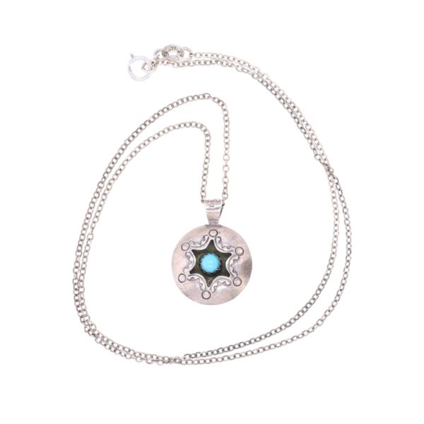 Navajo C. Pete Sterling Silver Shadowbox Necklace