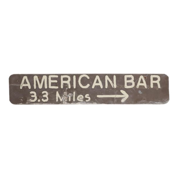 American Bar, Montana Wood Direction Sign