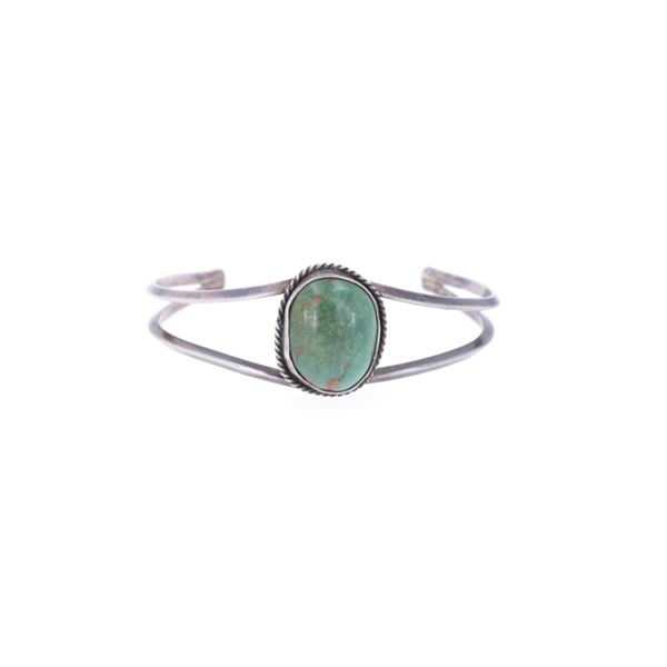 Navajo G. Herrera Silver Turquoise Bracelet c.1977