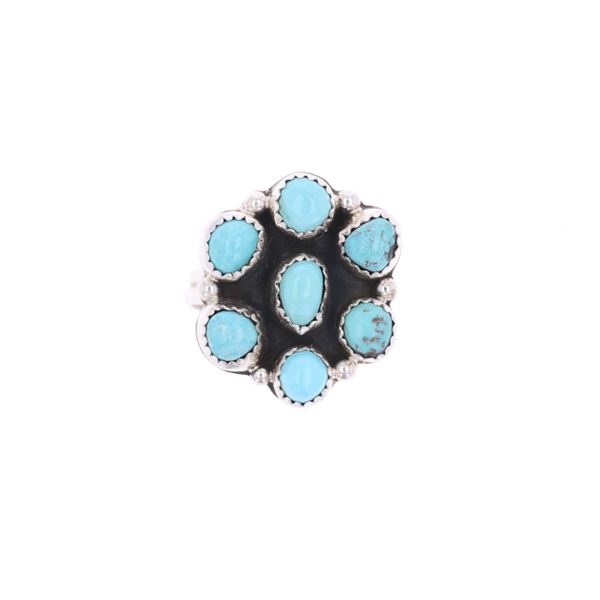 Navajo R. Sam Sterling Silver & Turquoise Ring