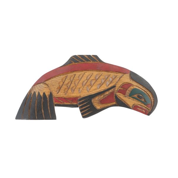 Northwest Coast Kwakiutl Salmon Polychrome Plaque