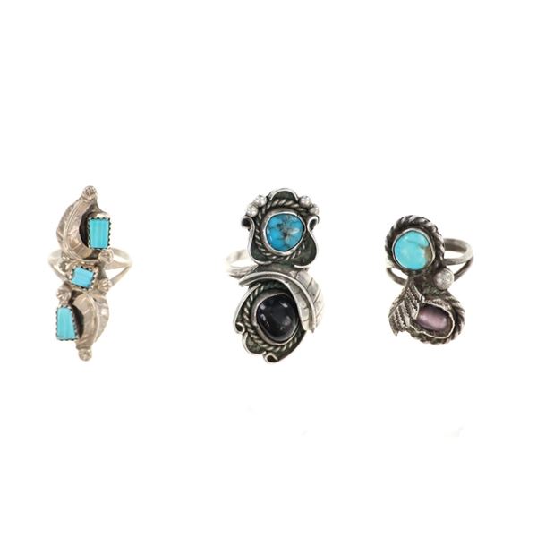 Navajo Althea Latome Sterling Silver Rings c 1960s