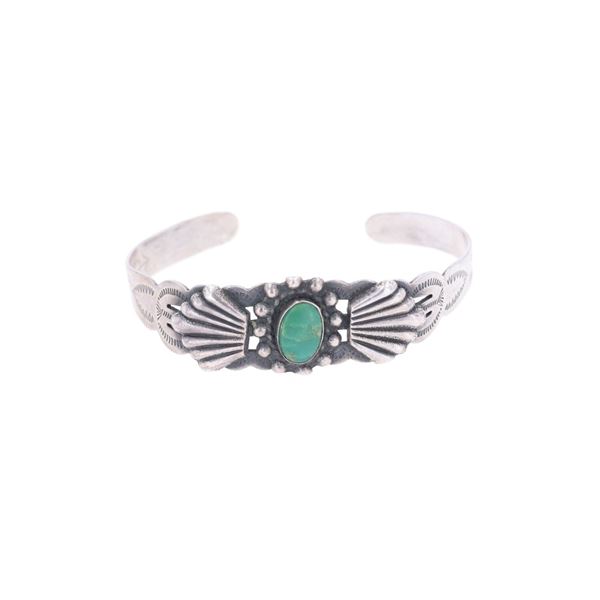 Fred Harvey Era Silver Turquoise Cuff Bracelet