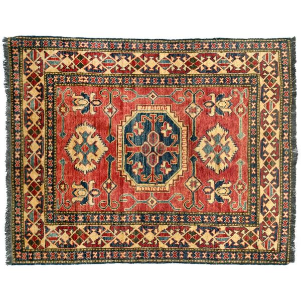 Vintage Afghan Caucasian Uzbek Ghazni Wool Rug