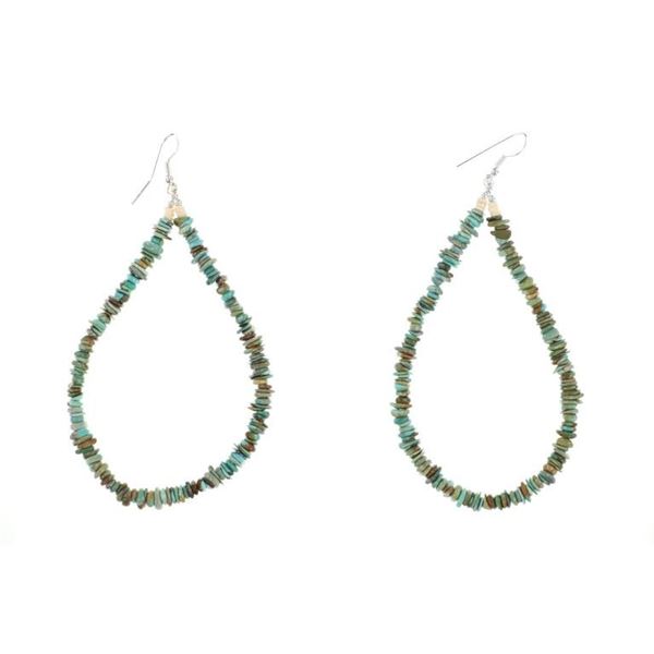 Navajo Cripple Creek Turquoise & Heishi Earrings