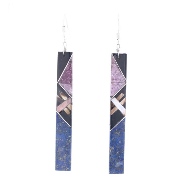 Santo Domingo Pueblo P&R Rosetta Inlay Earrings