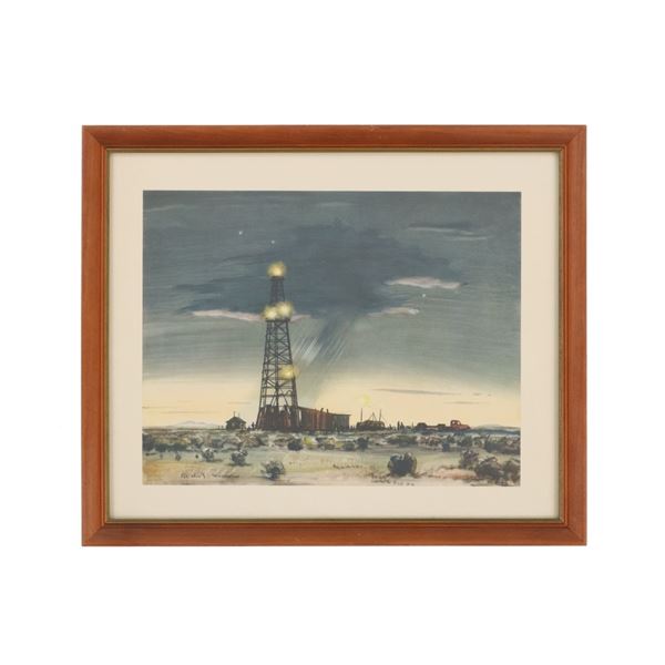 Peter Hurd (1904-1984) The Wild Cat Well Litho