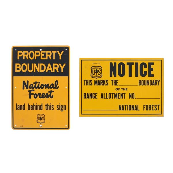 National Forest Boundary Line Signs Late 1900s (2)