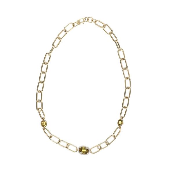 7.62ct Chrysoberyl Diamond & 14k Gold Necklace