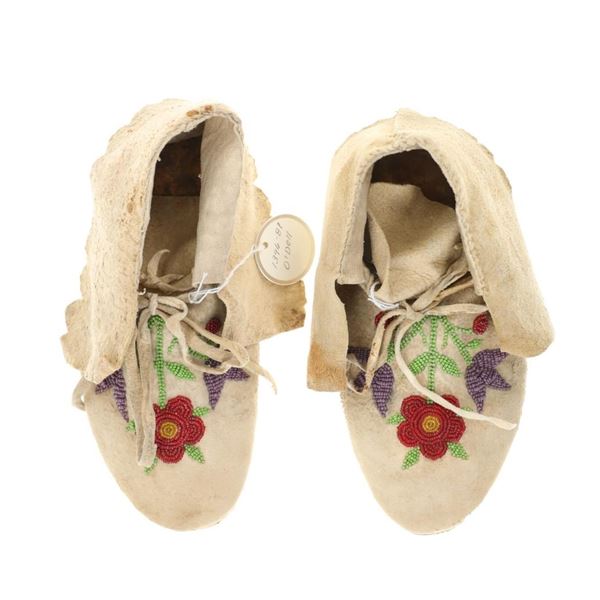 C. 1900 Blackfoot Beaded Moccasins ex-C.M. Russell