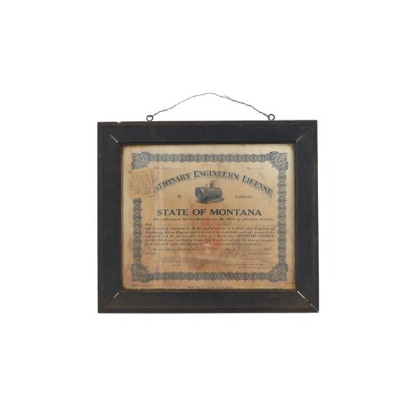 1918 Helena, Montana Stationary Engineer's License