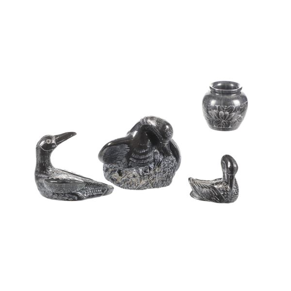 Canadian Aardvark Soapstone Carvings c. 1972 (4)