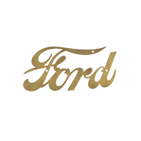 Ford Motor Car Co Brass Radiator Emblem Script