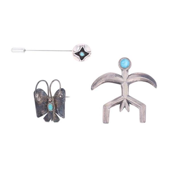 Southwest & Navajo Sterling Silver Pins/ Brooches