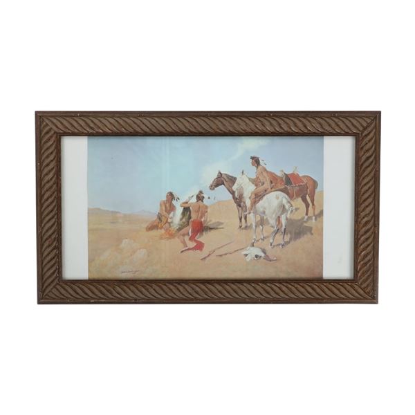 Frederic Remington "The Smoke Signal", Lithograph