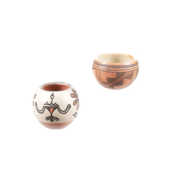 Santo Domingo Polychrome Pottery Vessels c. 1950-