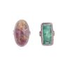 Image 1 : Southwestern Sterling Silver Amazonite Agate Rings