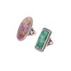 Image 2 : Southwestern Sterling Silver Amazonite Agate Rings
