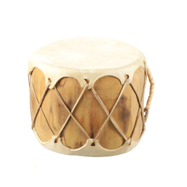 Taos Workshop One Log Parfleche Rawhide Drum