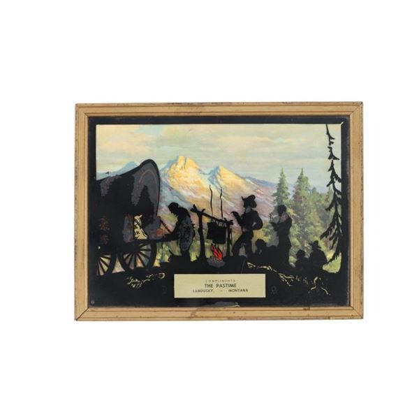 Landusky, Montana "The Pastime" Silhouette Litho