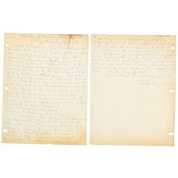 Ca. 1893 Sitting Bull Log Cabin Handwritten Letter