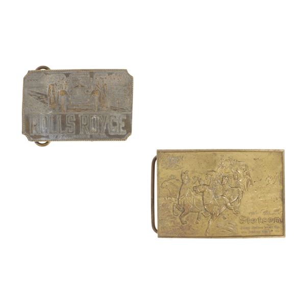 English Montauk Silver & Army Navy Brass Buckles