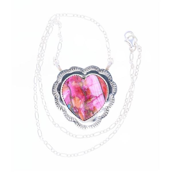 Navajo AR YAZ Silver Mojave Turquoise Necklace