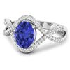 Image 2 : 14KT White Gold 1.09ctw Tanzanite and Diamond Ring