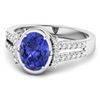 Image 2 : 14KT White Gold 1.41ctw Tanzanite and Diamond Ring