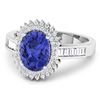 Image 2 : 14KT White Gold 1.41ctw Tanzanite and Diamond Ring