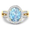Image 3 : 14KT Yellow Gold 2.9ctw Aquamarine and Diamond Ring