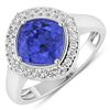 Image 1 : 14KT White Gold 1.99ctw Tanzanite and Diamond Ring