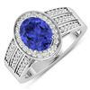 Image 1 : 14KT White Gold 1.41ctw Tanzanite and Diamond Ring