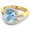 Image 3 : 14KT Yellow Gold 2.75ct Aquamarine and Diamond Ring