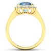 Image 4 : 14KT Yellow Gold 2.75ct Aquamarine and Diamond Ring