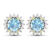 Image 1 : 14KT Yellow Gold 1.3ctw Aquamarine and Diamond Earrings