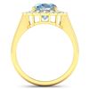 Image 4 : 14KT Yellow Gold 1.9ctw Aquamarine and Diamond Ring