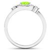 Image 4 : 14KT White Gold 0.63ctw Peridot and Diamond Ring