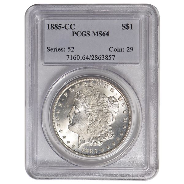 1885-CC $1 Morgan Silver Dollar PCGS MS64