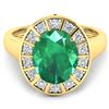 Image 2 : 14KT Yellow Gold 3.14ct Zambian Emerald and Diamond Ring