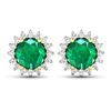 Image 1 : 14KT Yellow Gold 1.36ctw Zambian Emerald and Diamond Earrings